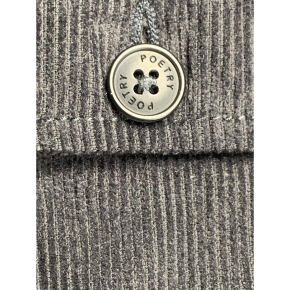 Poetry Corduroy Trouser Linen Cotton Cord Gray Sz US 8 Wide Leg High Rise Pants - Picture 3 of 10